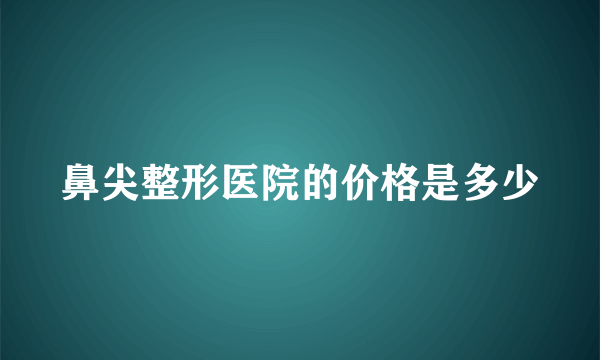 鼻尖整形医院的价格是多少