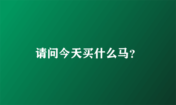 请问今天买什么马？