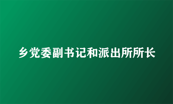 乡党委副书记和派出所所长