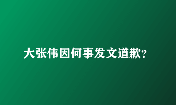 大张伟因何事发文道歉？