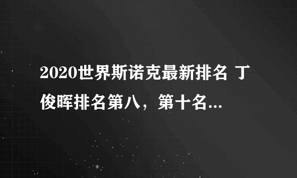 2020世界斯诺克最新排名 丁俊晖排名第八，第十名是布雷切尔_飞外网