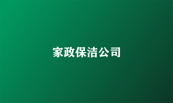 家政保洁公司