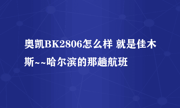 奥凯BK2806怎么样 就是佳木斯~~哈尔滨的那趟航班