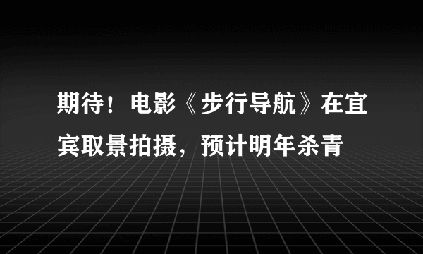 期待！电影《步行导航》在宜宾取景拍摄，预计明年杀青