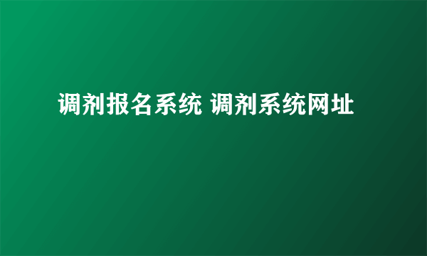 调剂报名系统 调剂系统网址