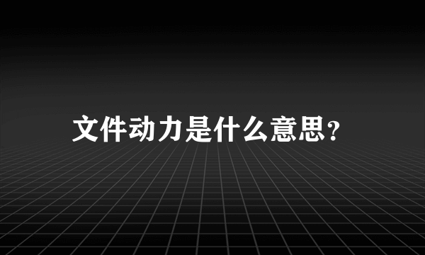 文件动力是什么意思？