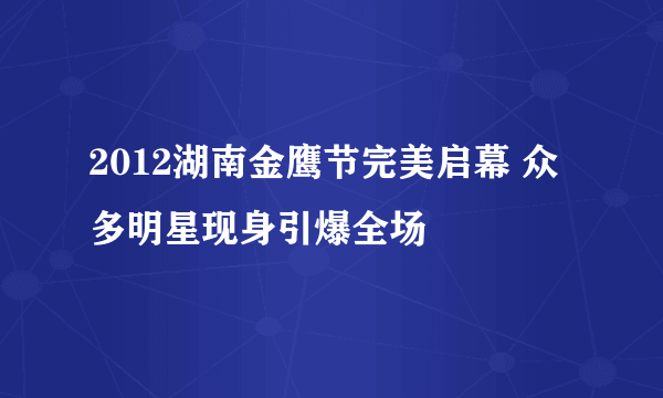 2012湖南金鹰节完美启幕 众多明星现身引爆全场