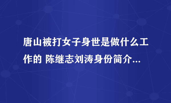 唐山被打女子身世是做什么工作的 陈继志刘涛身份简介是哪里人