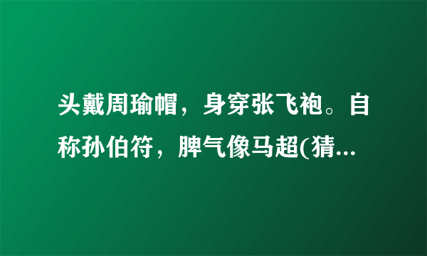 头戴周瑜帽，身穿张飞袍。自称孙伯符，脾气像马超(猜一昆虫)