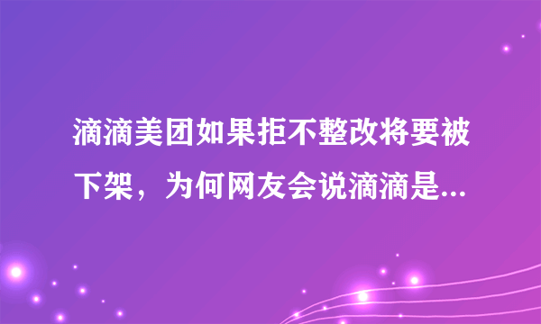 滴滴美团如果拒不整改将要被下架，为何网友会说滴滴是被针对了？