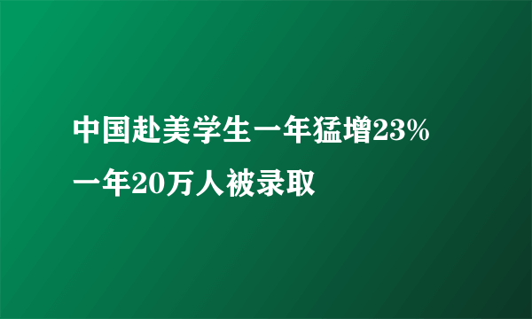 中国赴美学生一年猛增23% 一年20万人被录取