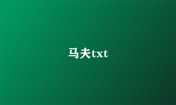 马夫txt