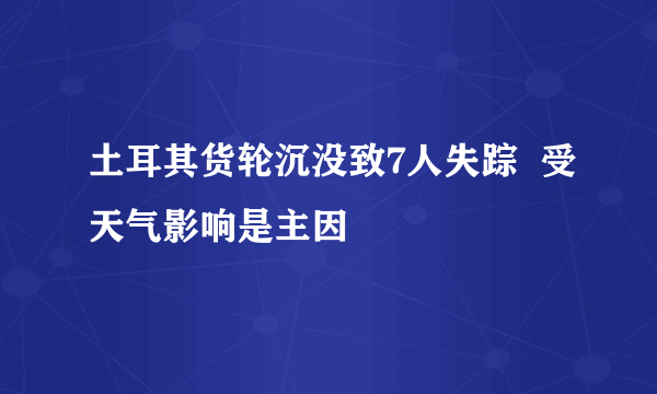 土耳其货轮沉没致7人失踪  受天气影响是主因