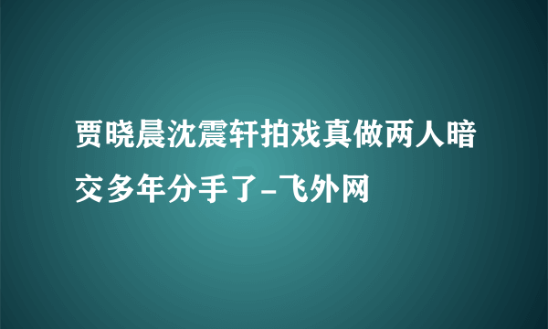 贾晓晨沈震轩拍戏真做两人暗交多年分手了-飞外网