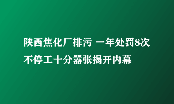 陕西焦化厂排污 一年处罚8次不停工十分嚣张揭开内幕