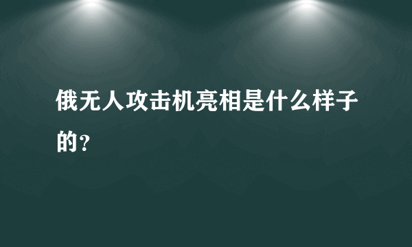 俄无人攻击机亮相是什么样子的？