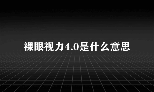 裸眼视力4.0是什么意思