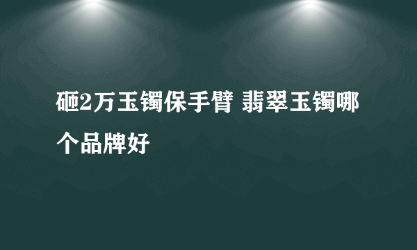 砸2万玉镯保手臂 翡翠玉镯哪个品牌好