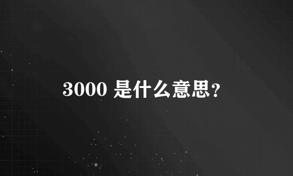 3000 是什么意思？