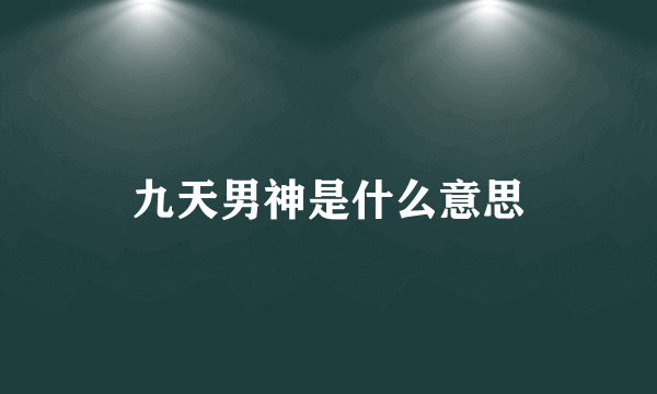 九天男神是什么意思