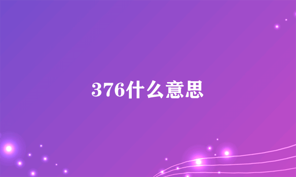 376什么意思