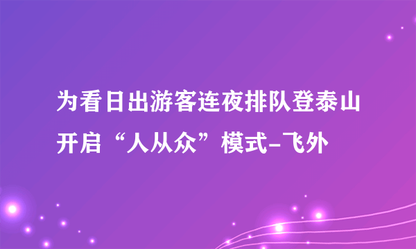 为看日出游客连夜排队登泰山开启“人从众”模式-飞外