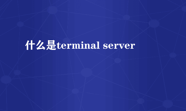 什么是terminal server