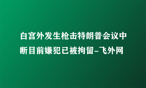 白宫外发生枪击特朗普会议中断目前嫌犯已被拘留-飞外网