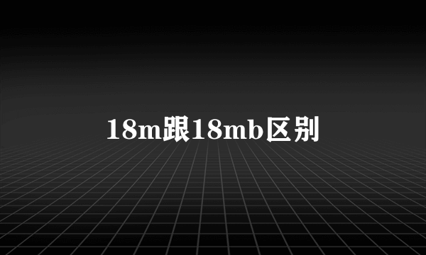 18m跟18mb区别