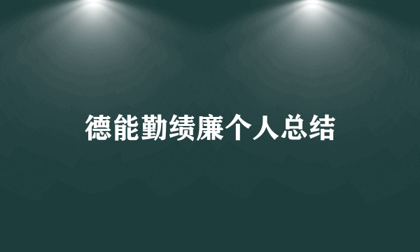 德能勤绩廉个人总结