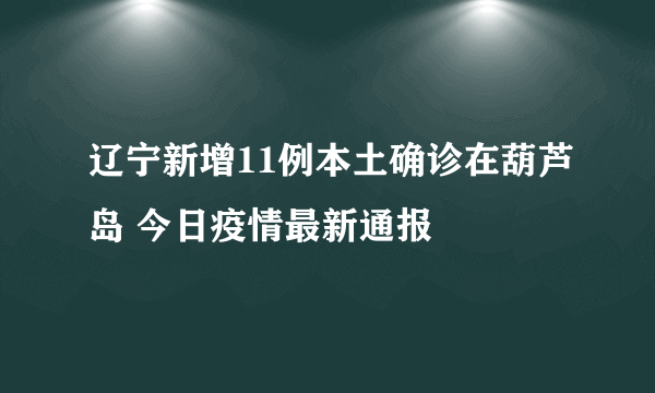 辽宁新增11例本土确诊在葫芦岛 今日疫情最新通报