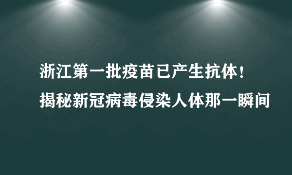 浙江第一批疫苗已产生抗体！揭秘新冠病毒侵染人体那一瞬间