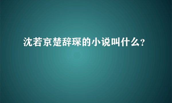 沈若京楚辞琛的小说叫什么？