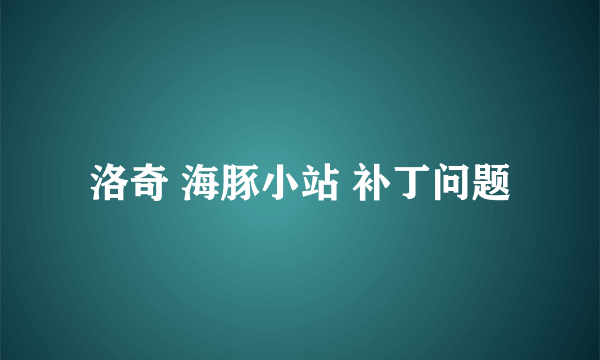 洛奇 海豚小站 补丁问题