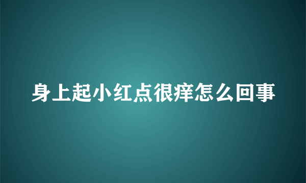 身上起小红点很痒怎么回事