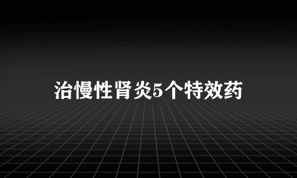 治慢性肾炎5个特效药