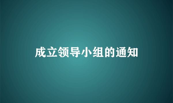 成立领导小组的通知