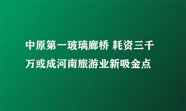 中原第一玻璃廊桥 耗资三千万或成河南旅游业新吸金点