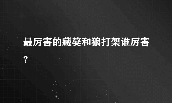 最厉害的藏獒和狼打架谁厉害？