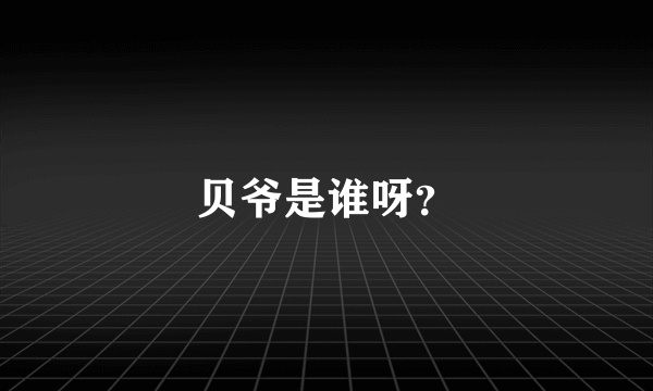 贝爷是谁呀？