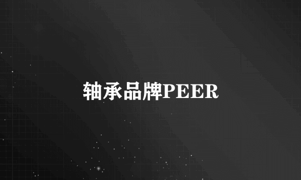 轴承品牌PEER