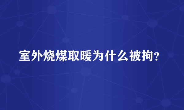 室外烧煤取暖为什么被拘？