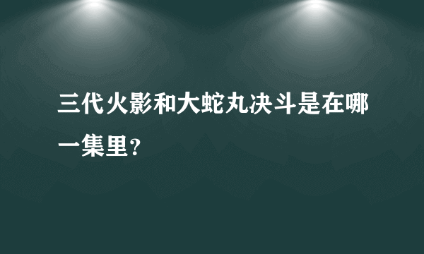 三代火影和大蛇丸决斗是在哪一集里？