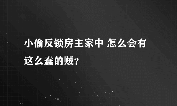 小偷反锁房主家中 怎么会有这么蠢的贼？