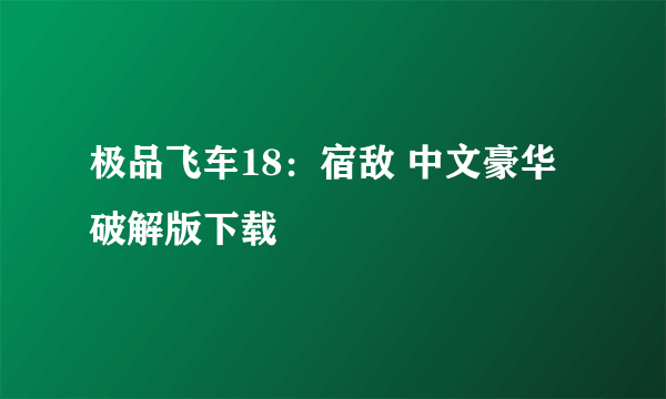 极品飞车18：宿敌 中文豪华破解版下载