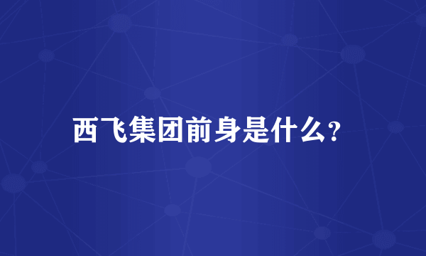 西飞集团前身是什么？