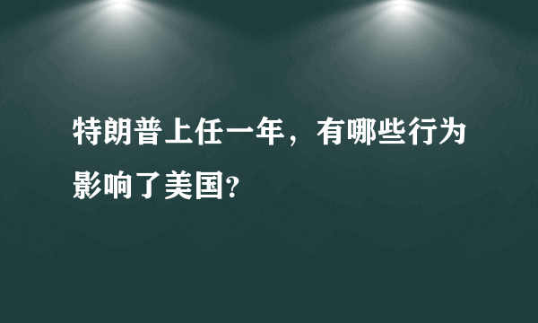 特朗普上任一年，有哪些行为影响了美国？