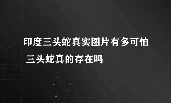 印度三头蛇真实图片有多可怕 三头蛇真的存在吗