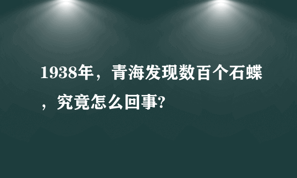 1938年，青海发现数百个石蝶，究竟怎么回事?