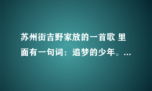 苏州街吉野家放的一首歌 里面有一句词：追梦的少年。。 歌名是什么啊